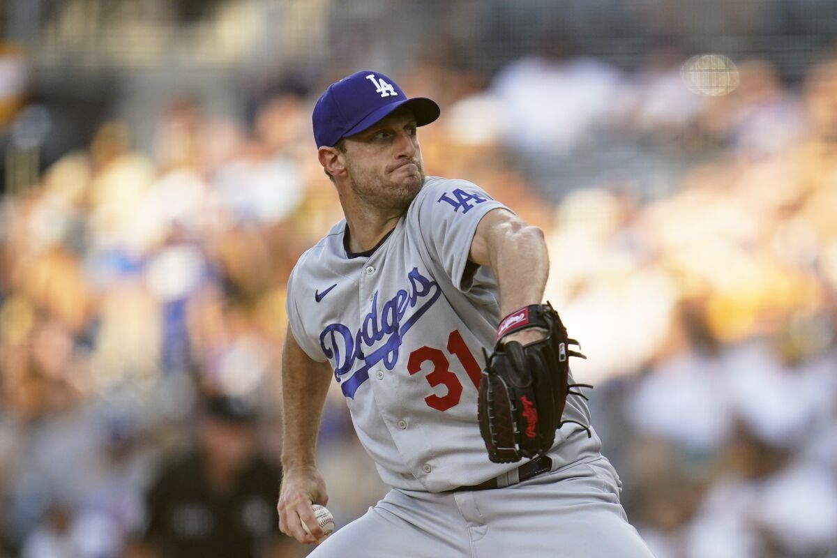 Los Angeles Dodgers starting pitcher Max Scherzer 