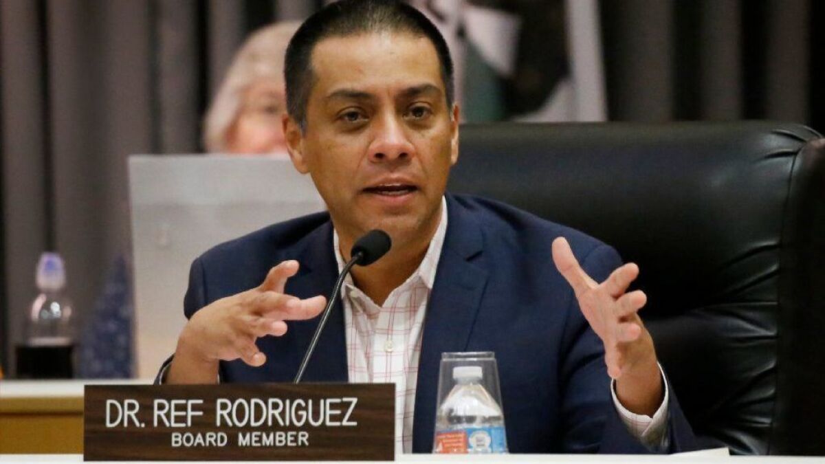 At least 11 candidates will vie in a March special election to fill Ref Rodriguez's seat on the Los Angeles Board of Education.
