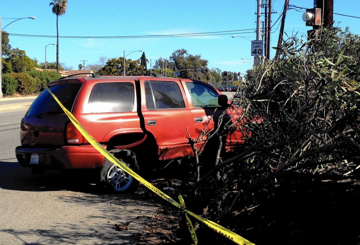 Police chased the suspect, fleeing in a stolen Dodge Durango, into Long Beach, where it crashed.