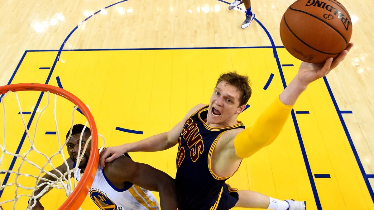 Center Timofey Mozgov won a title as a reserve for the Cavaliers last season.