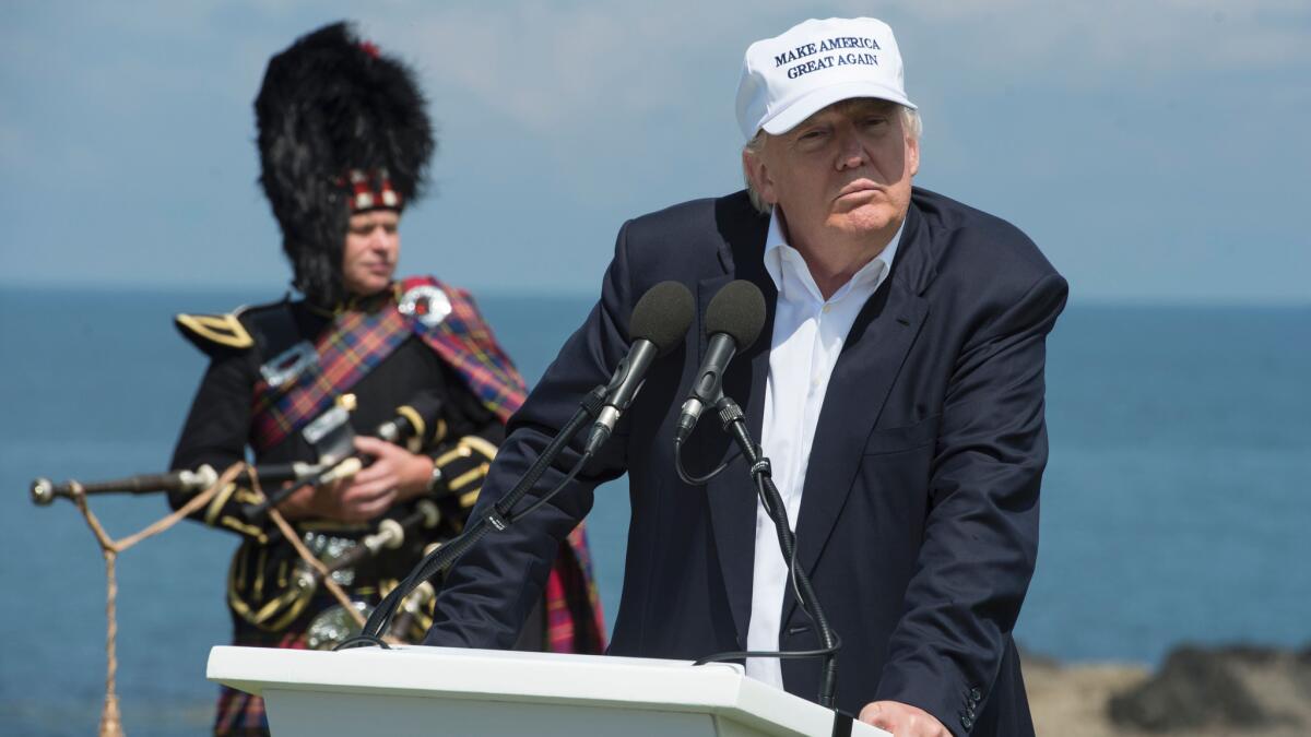 Donald Trump hailed Britain's vote to leave the European Union as "fantastic" shortly after arriving in Scotland on Friday for his first international trip since becoming the presumptive Republican presidential nominee.