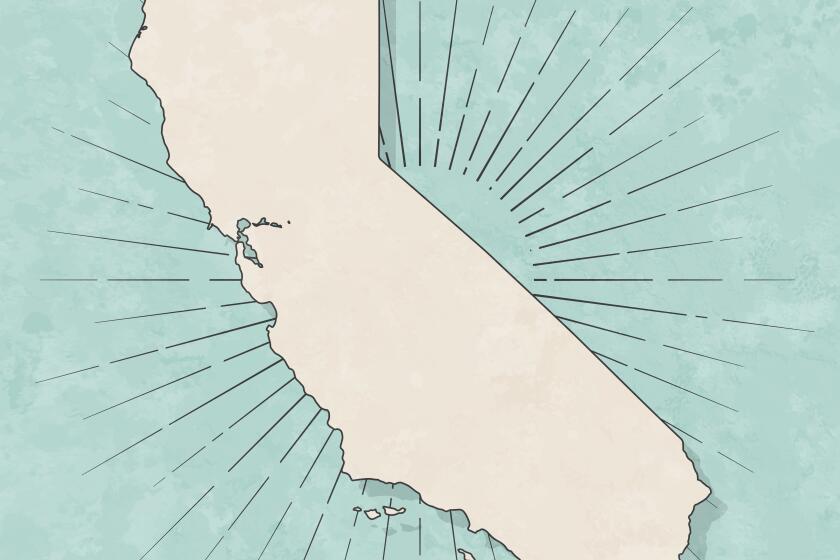 Map of California in a trendy vintage style. 