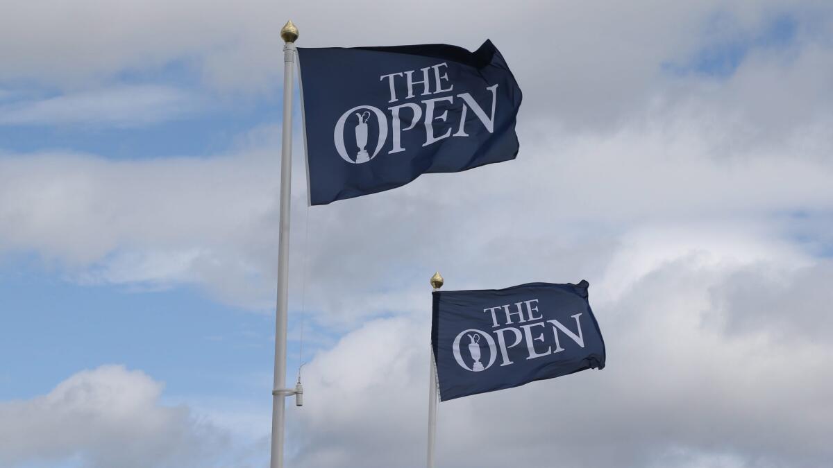High winds forced the Royal and Ancient Golf Club of St. Andrews to stop second-round play at the British Open for more than 10 hours on July 18, 2015.
