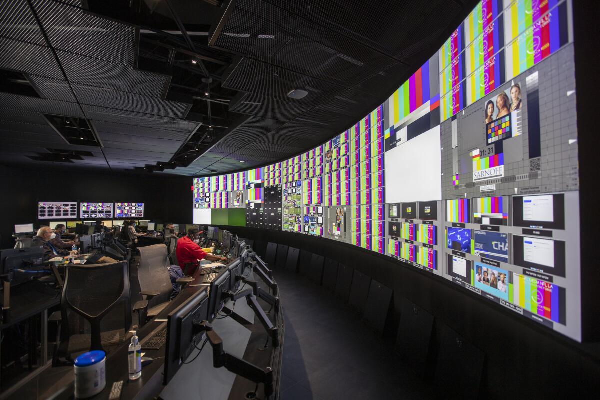 Main control room at the NFL complex in Inglewood. 
