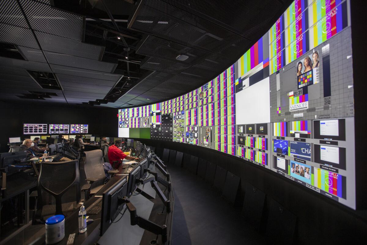 Main control room at the NFL complex in Inglewood.