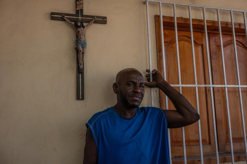 Villahermosa, Mexico - March 11: Pedro Rodriguez, a Cuban migrant recently deported from the United States at Albergue Amparito on Wednesday, March 11, 2026 in Villahermosa, Tabasco, Mexico. (Alejandro Cegarra / For The Times)