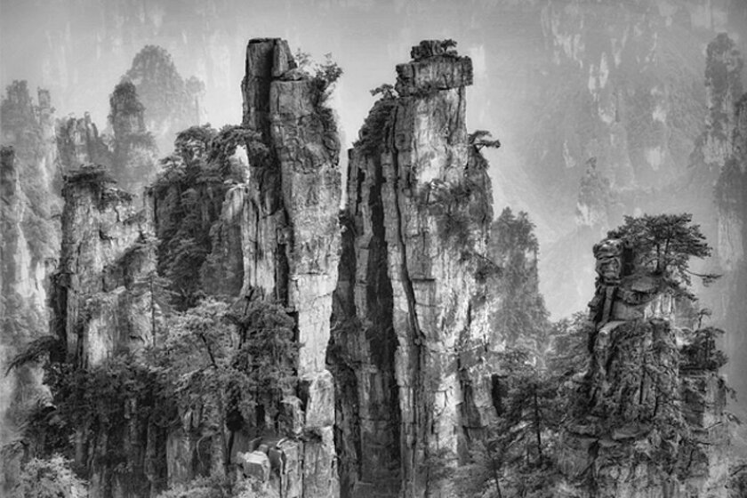 "Hunan, China" by Louis Montrose is one of the photographs featured in the exhibit "On the Trail of Ansel Adams, Black and White Nature Photography," showing through April 29 at the San Diego Natural History Museum.