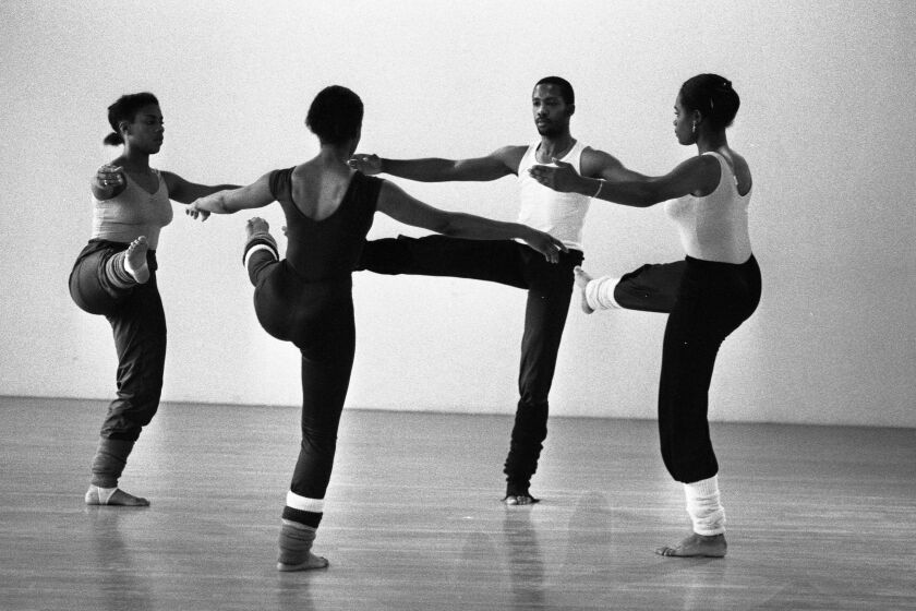Dancers are photographed during practice for the Times' 1982 series "Black L.A.: Looking at diversity."