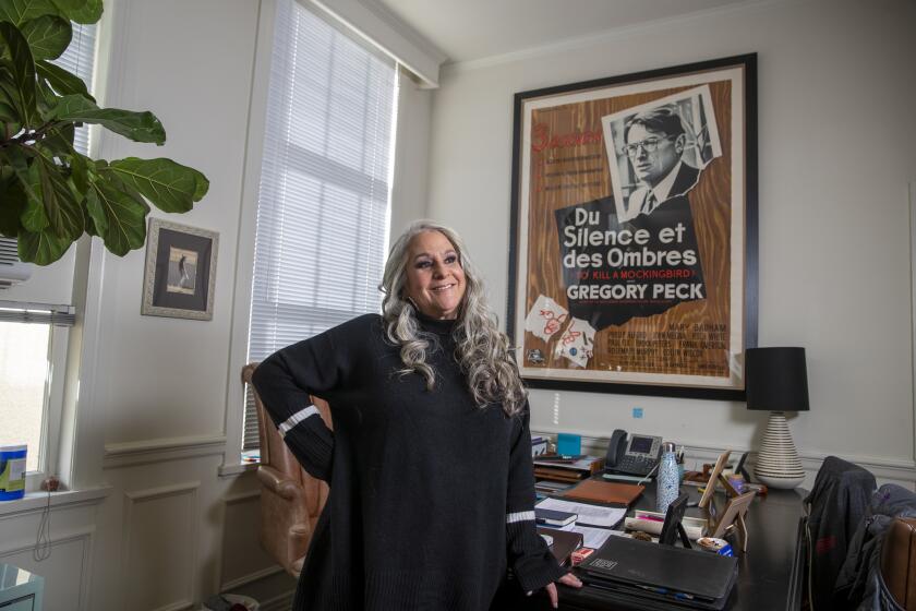 LOS ANGELES, CALIF. -- TUESDAY, DECEMBER 17, 2019: Writer and TV producer Marta Kauffman, who serves as the showrunner of Netflix's "Grace and Frankie” and co-creator of the popular sitcom Friends, poses for photos at her Paramount Studios office in Los Angeles, Calif., on Dec. 17, 2019. (Allen J. Schaben / Los Angeles Times)