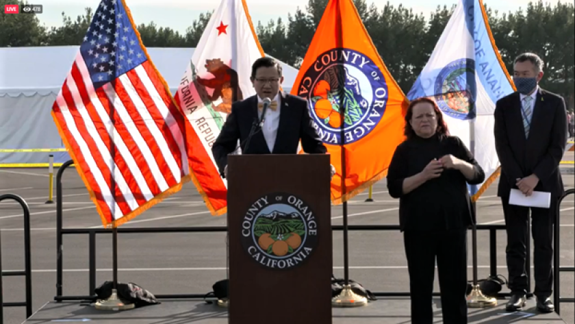 Andrew Doe, Chairman of the Orange County Supervisory Board, will speak at a press conference in Anaheim on Wednesday.