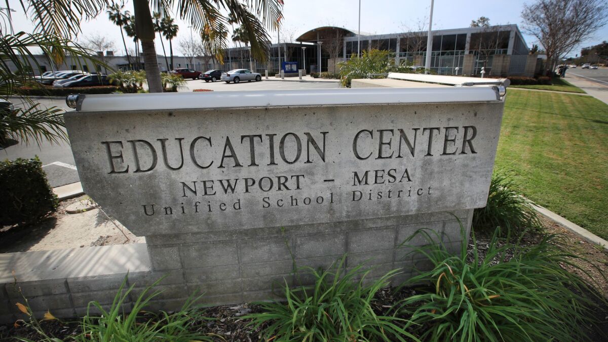 The Newport-Mesa Unified School District board of trustees voted unanimously Friday to shift to online classes starting March 20 for all of the district's 31 campuses and roughly 22,000 students in Newport Beach and Costa Mesa.