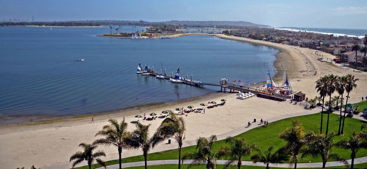 The San Diego Bay is seen from the Catamaran Resort Hotel and Spa, which was rated best spa resort.
