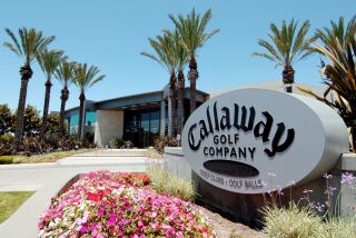 The headquarters of Callaway Golf Co. in Carlsbad, Calif. is seen Thursday, June 23, 2005. Callaway is quietly weighing an all-cash, $1.2-billion takeover bid that would take the nation's largest manufacturer of golf clubs private, according to a published report. (AP Photo/Denis Poroy)