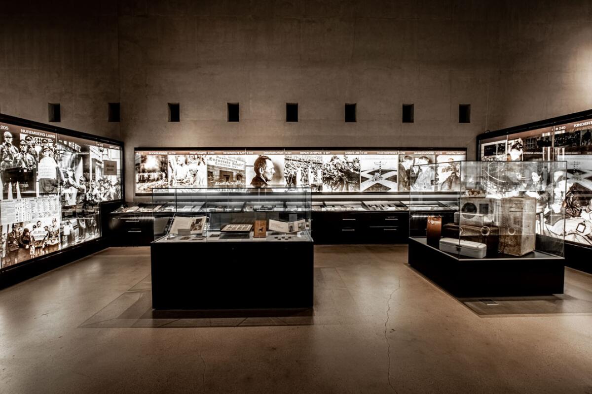 A museum exhibit explores the Holocaust