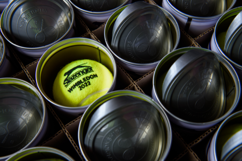 Cans of Wimbledon 2022 tennis balls