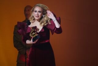 LOS ANGELES, CALIFORNIA - FEBRUARY 05: Adele accepts the Best Pop Solo Performance award for "Easy On Me" onstage during the 65th GRAMMY Awards at Crypto.com Arena on February 05, 2023 in Los Angeles, California.(Photo by Robert Gauthier / Los Angeles Times)