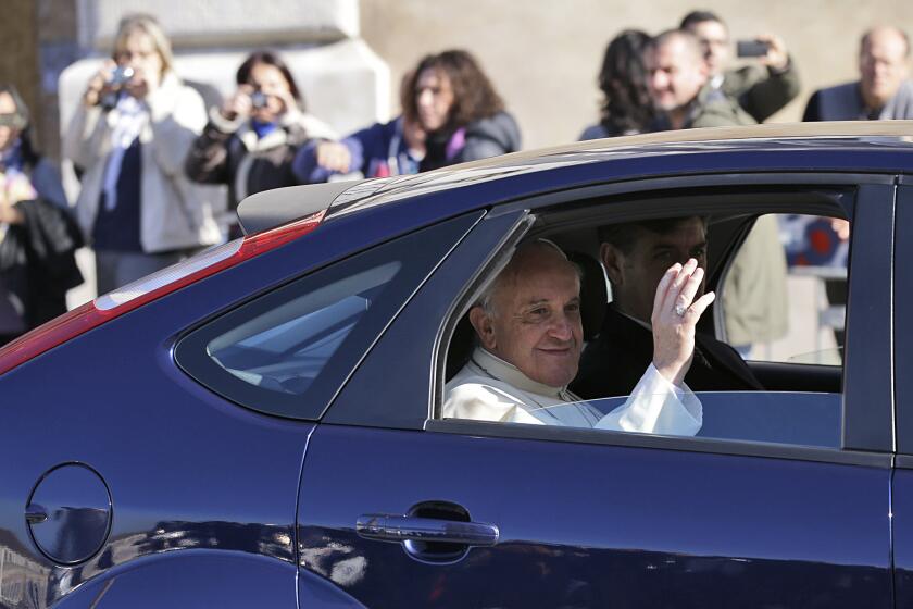 Pope Francis, leaving Italy's presidential palace, has made it a habit to travel modestly and without the usual tight security cordon that protected his predecessors. A leading Italian prosecutor, Nicola Gratteri, has warned that the pope could be targeted by the 'Ndrangheta mafia family for his anti-corruption crusading, which is threatening the mob bosses' collaboration with local priests.