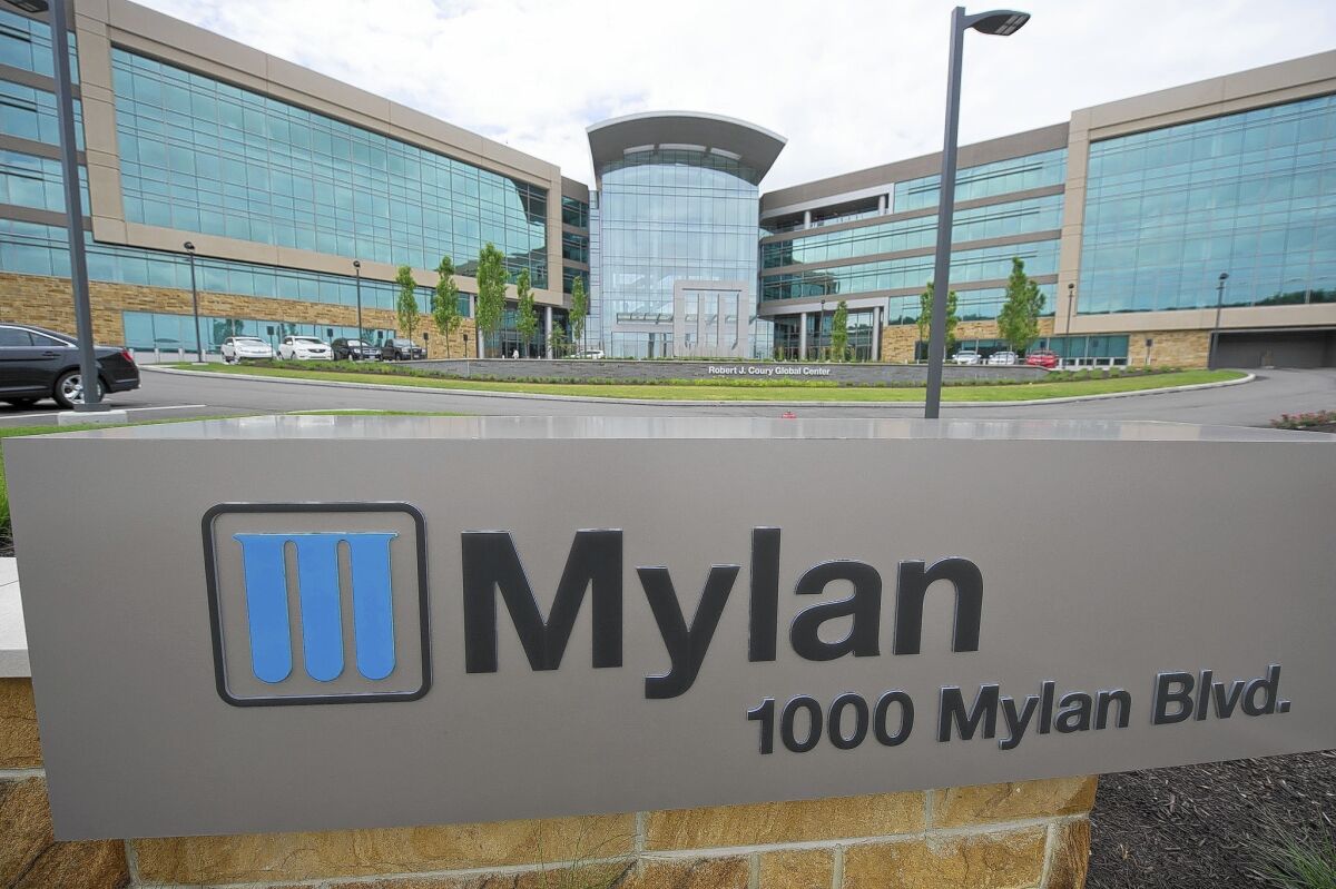 Mylan Pharmaceuticals, based in Canonsburg, Pa., is accused of conspiring with two other drug companies to raise the price of clomipramine, which is used to treat obsessive-complusive disorder.