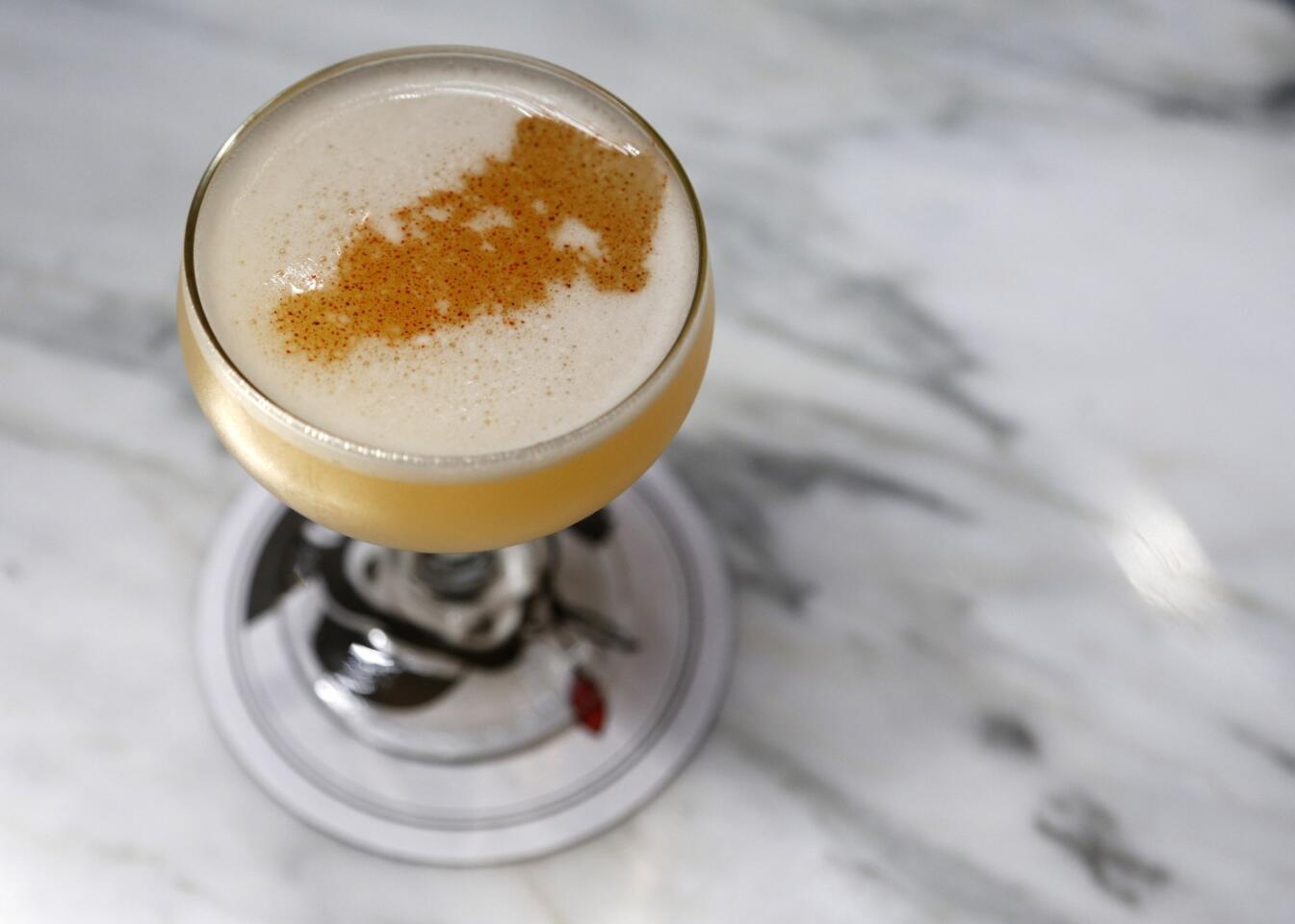 The Capone's, made with Bulleit rye, fresh lemon juice and cayenne pepper, is one of the cocktails on the drink menu.