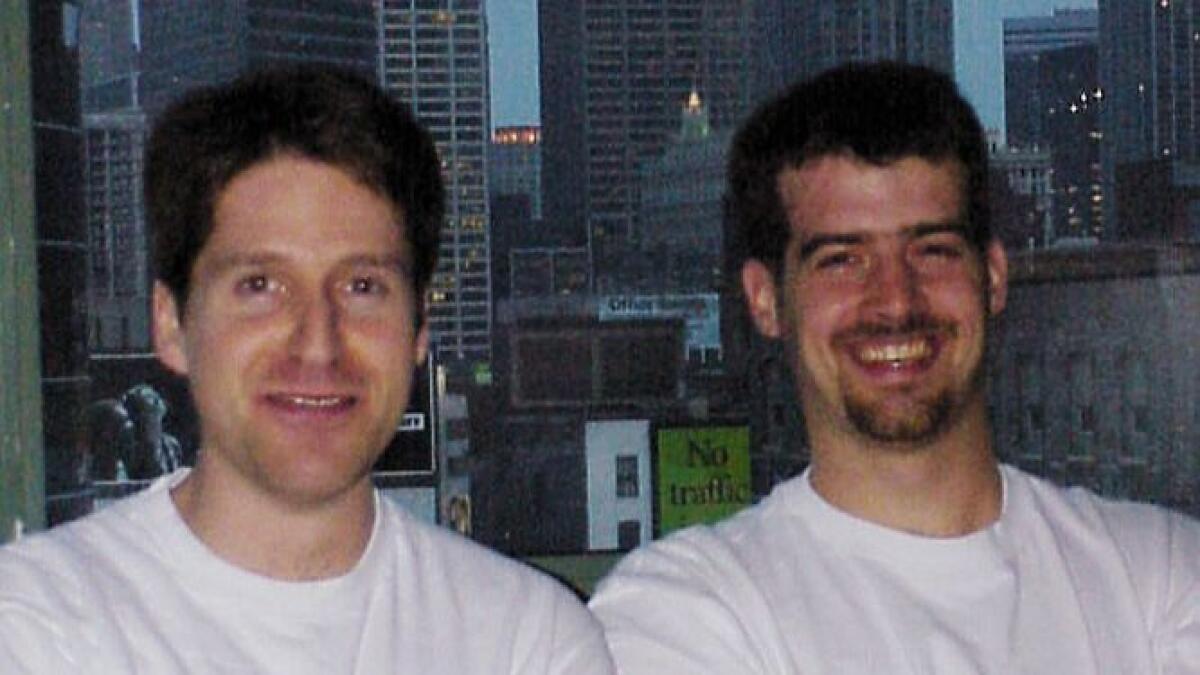 From left, Alex Seropian and Jason Jones, the founders of video game maker Bungie. Microsoft acquired the company in 2000. (Microsoft)