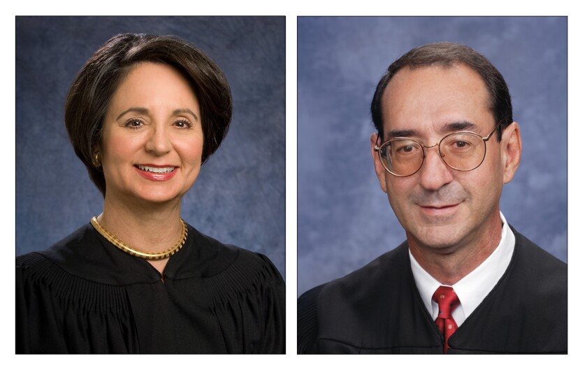 U.S. District Court Judges Janis Sammartino and Roger Benitez of the Southern District of California