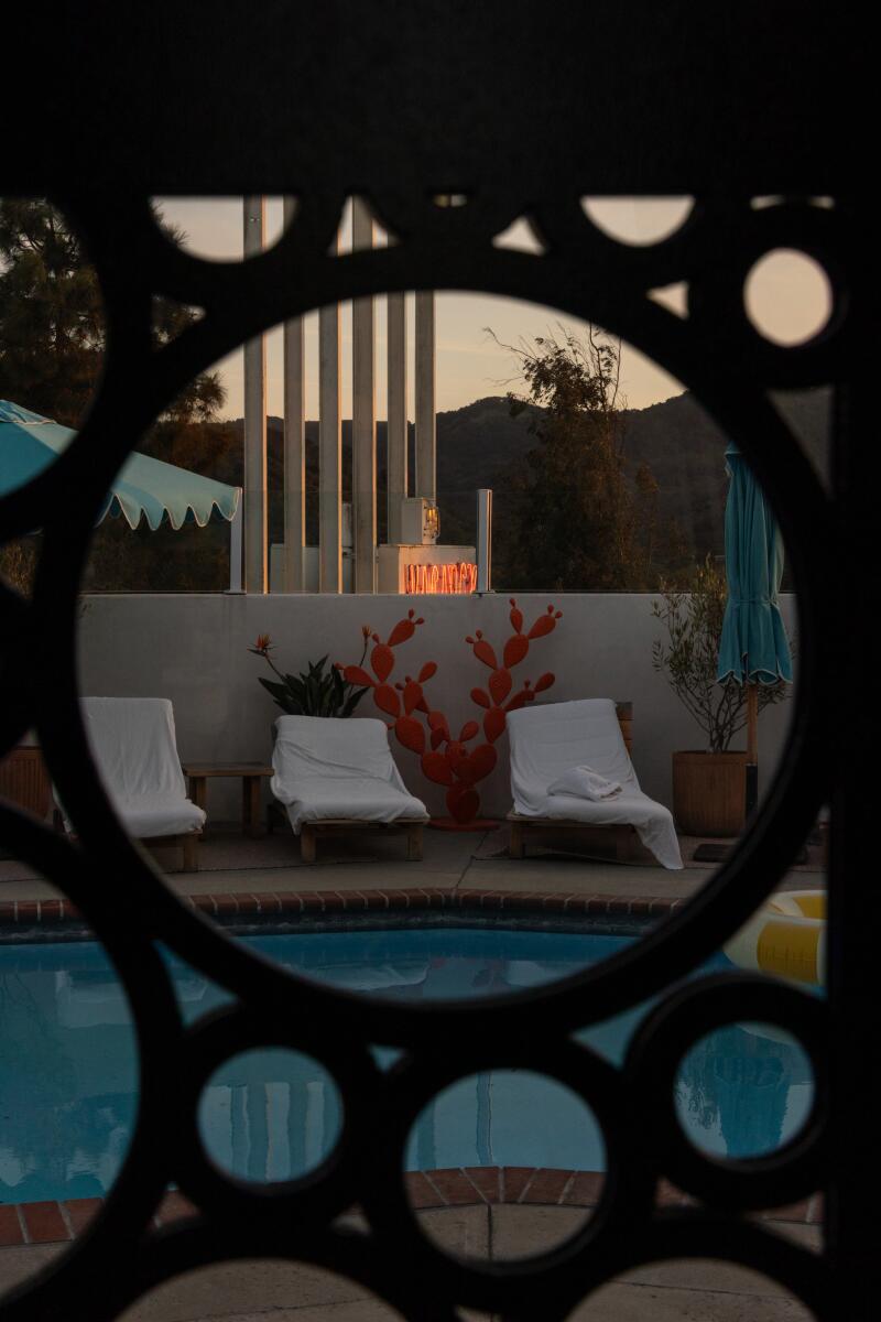 Photos: Motel California, the delight is in the details 69 The pool viewed through decorative pool-side furnishings at the Skyview Motel.