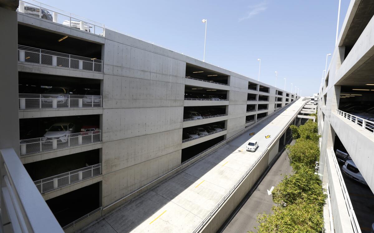 The massive Disneyland parking structure in Anaheim in 2017.