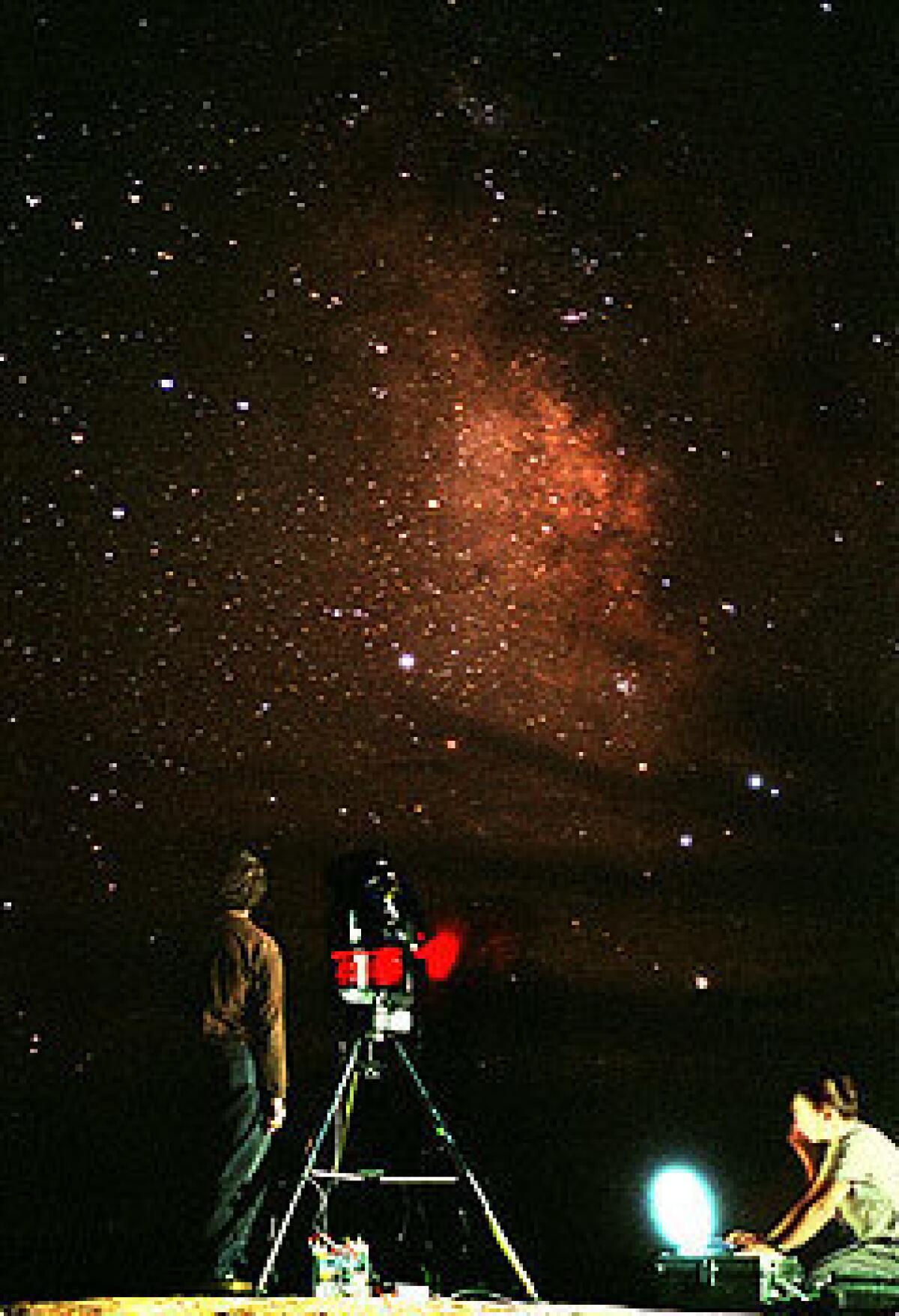Scientists documenting the Milky Way.