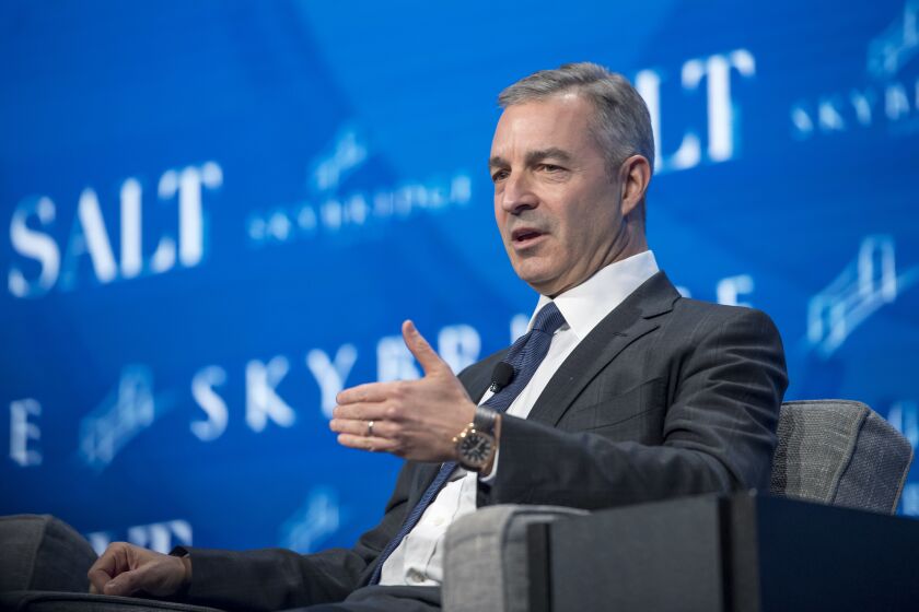 Daniel Loeb, chief executive officer of Third Point LLC, speaks during the Skybridge Alternatives (SALT) conference in Las Vegas, Nevada, U.S., on Thursday, May 18, 2017. The SALT Conference facilitates balanced discussions and debates on macro-economic trends, geo-political events and alternative investment opportunities for the year ahead. Photographer: David Paul Morris/Bloomberg via Getty Images