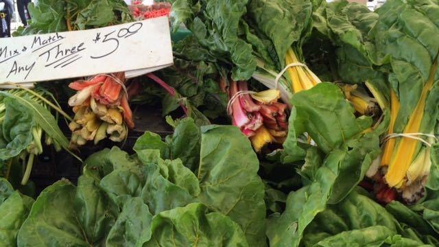 Rainbow chards at the Long Beach farmers market