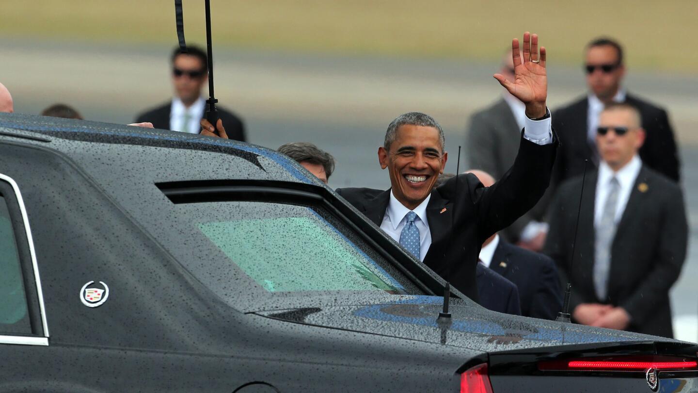 President Obama arrives in Cuba