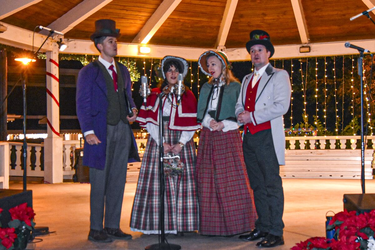 King’s Carolers performing on the Gazebo stage.