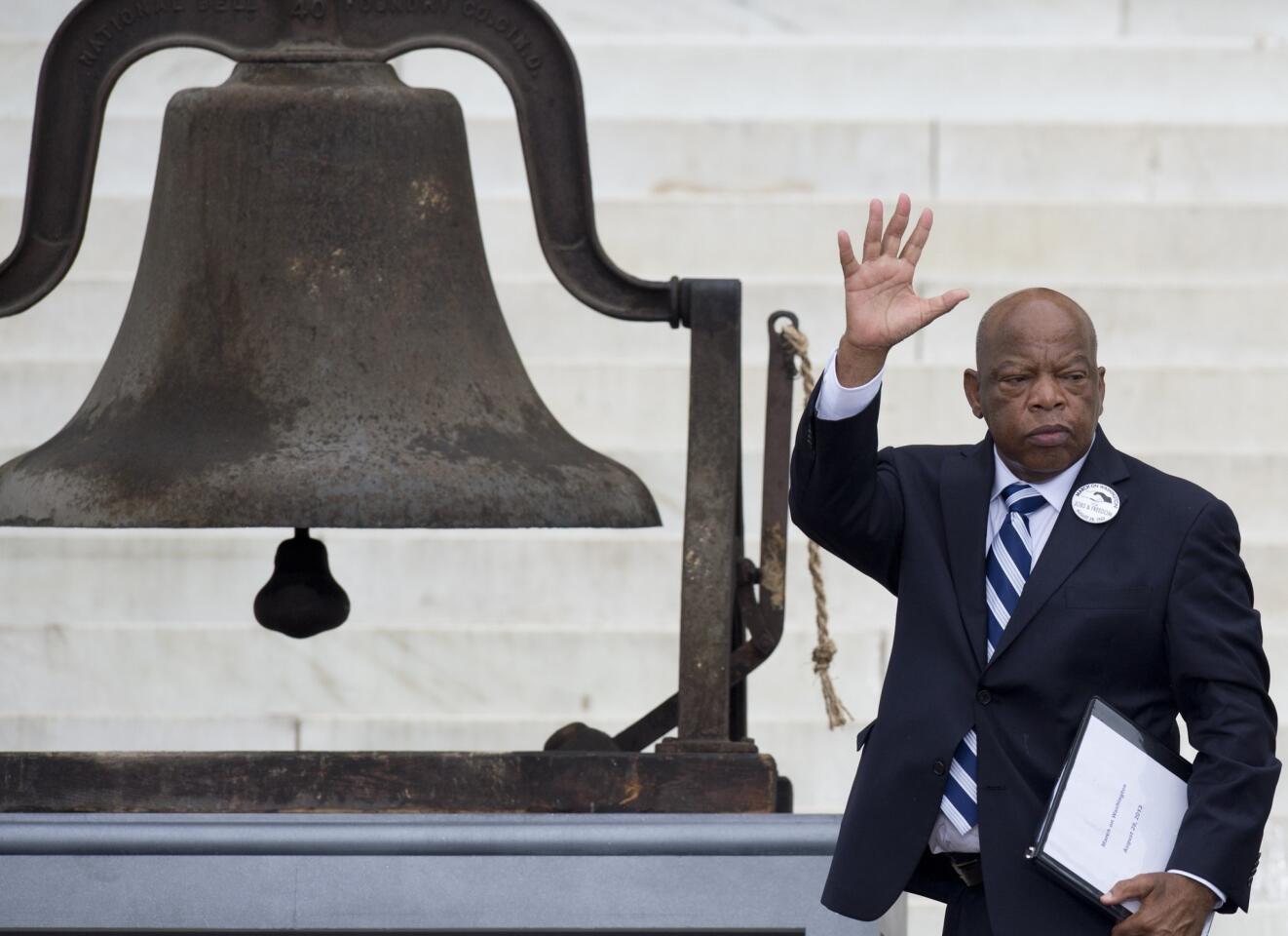 Rep. John Lewis acknowledges the crowd