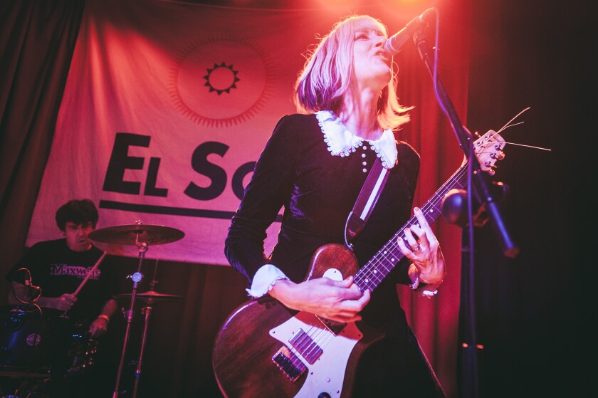 Kim Shattuck of the Muffs onstage in 2015