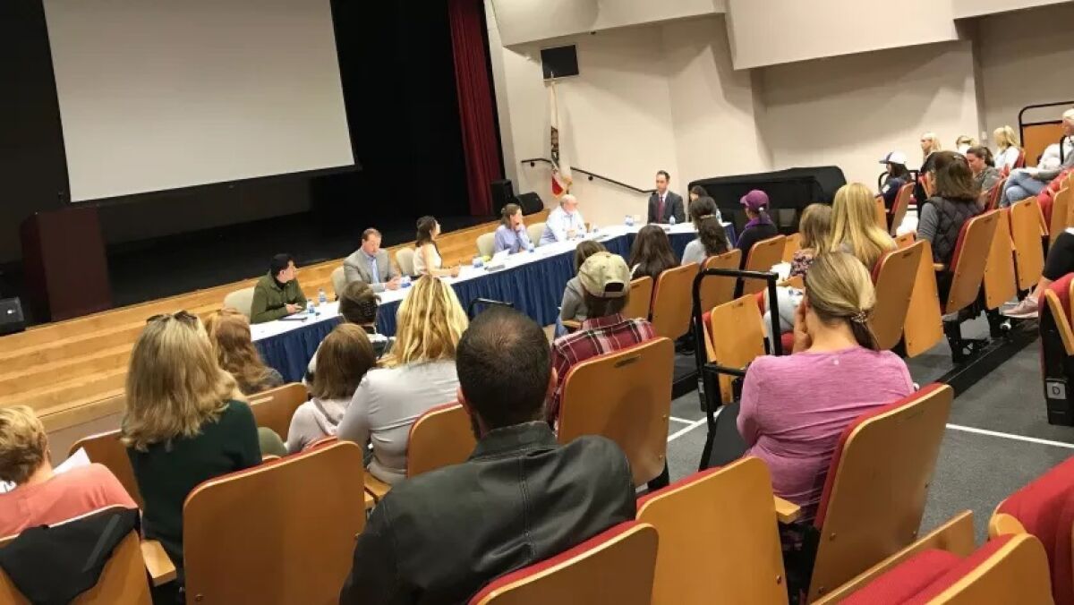 A full crowd at a 2019 RSF School District board meeting.