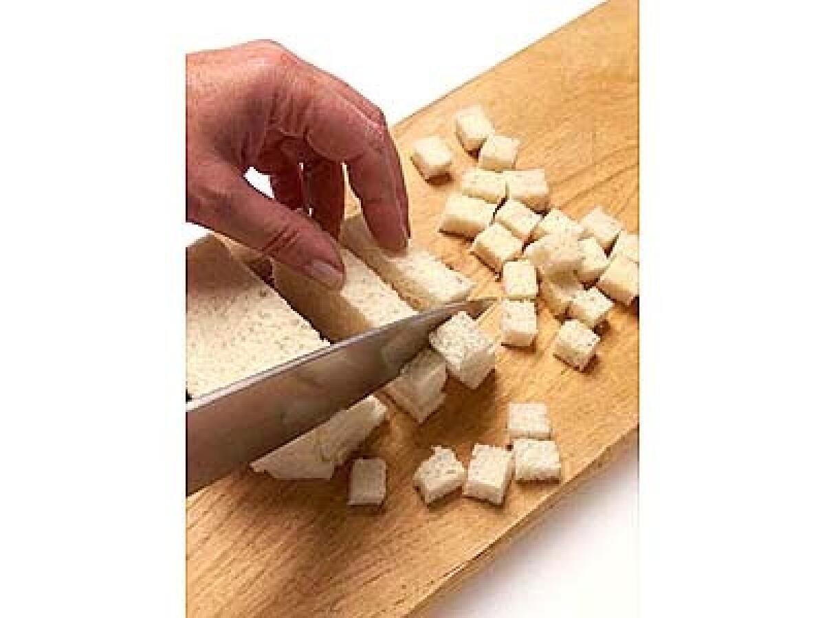 Cube bread for stuffing