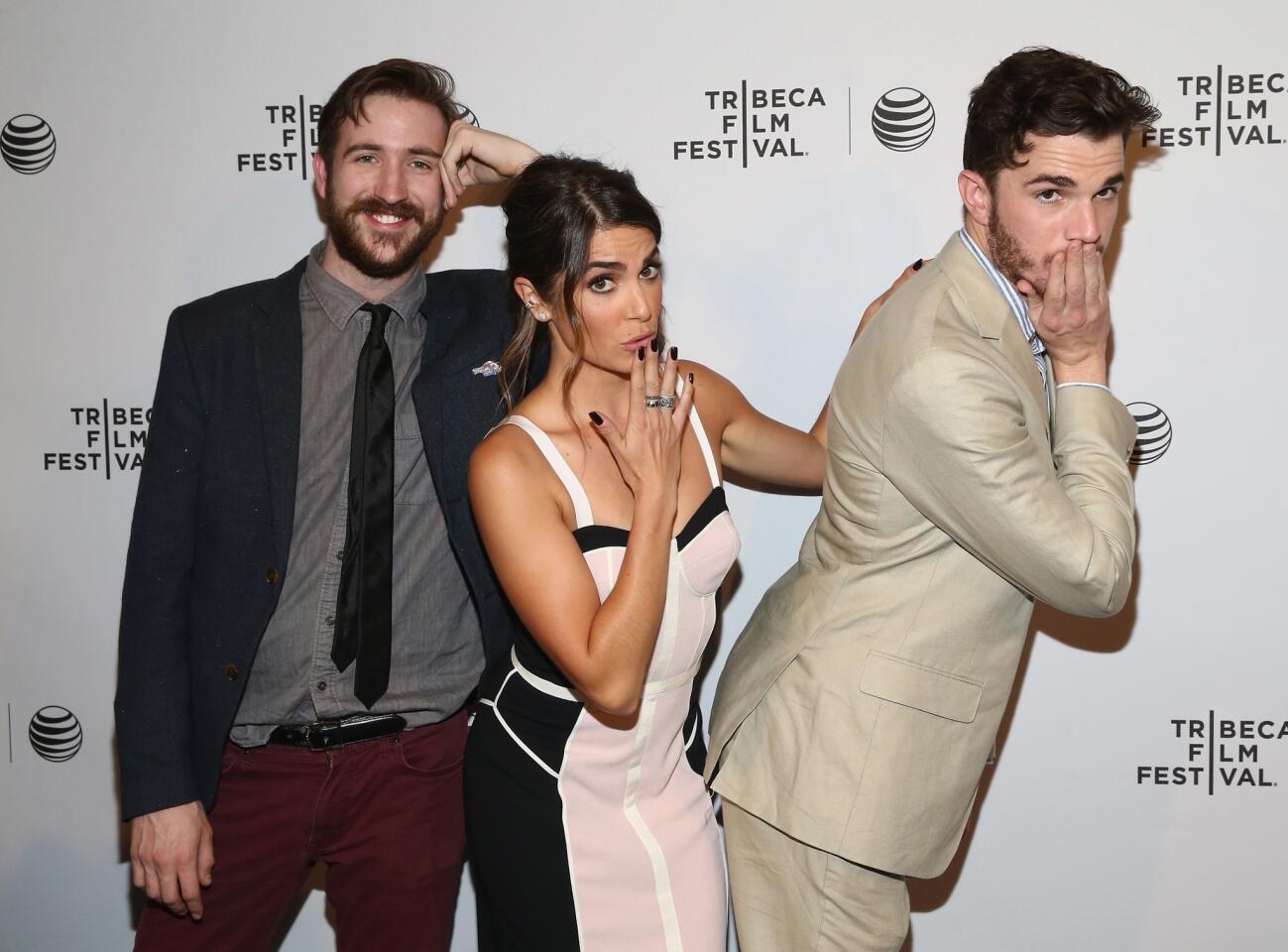 "Intramural" cast members Brian McElhaney, left, Nikki Reed and Will Elliott attend the movie's premiere.