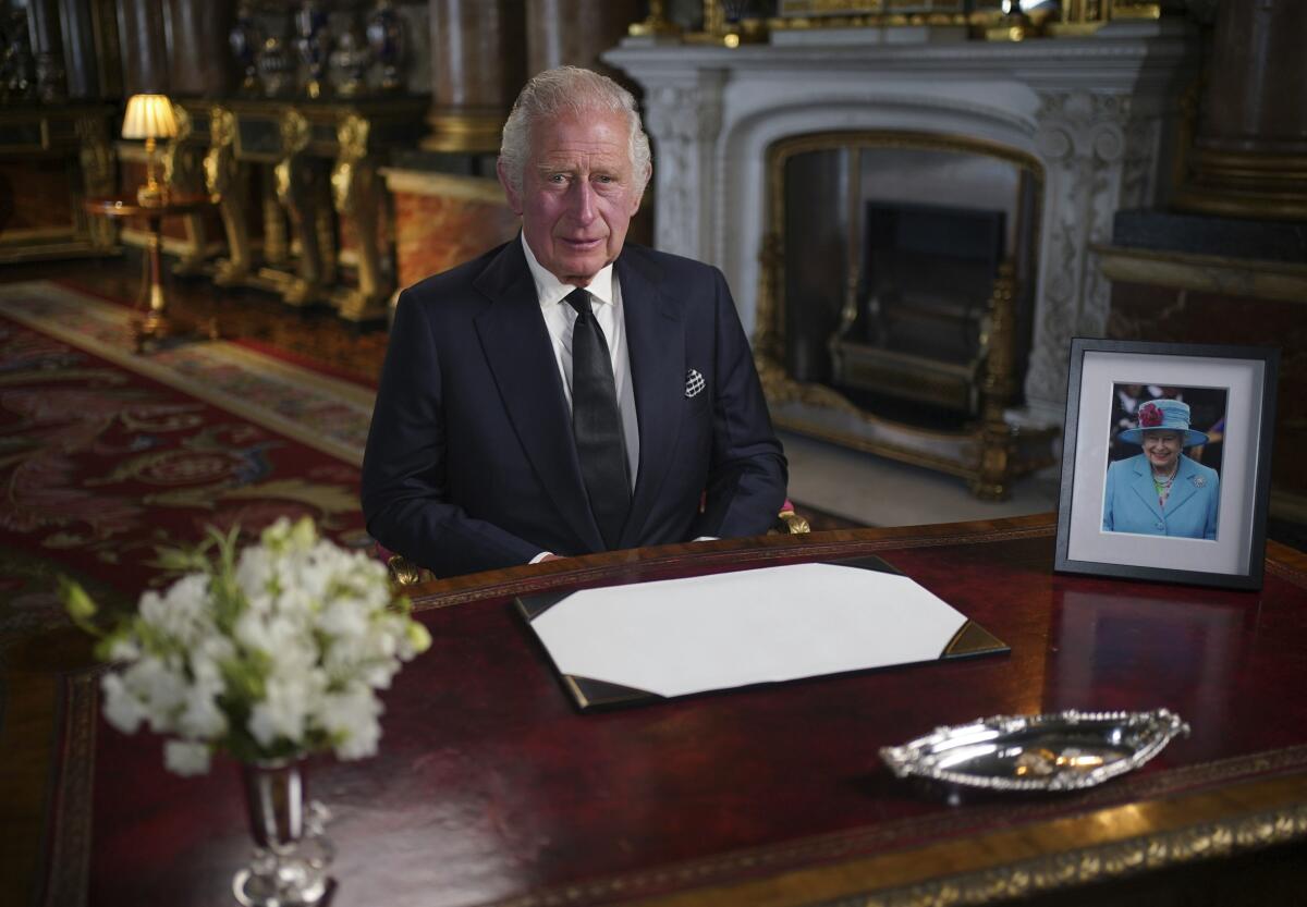Britain's King Charles III delivers his address to the nation and the Commonwealth.