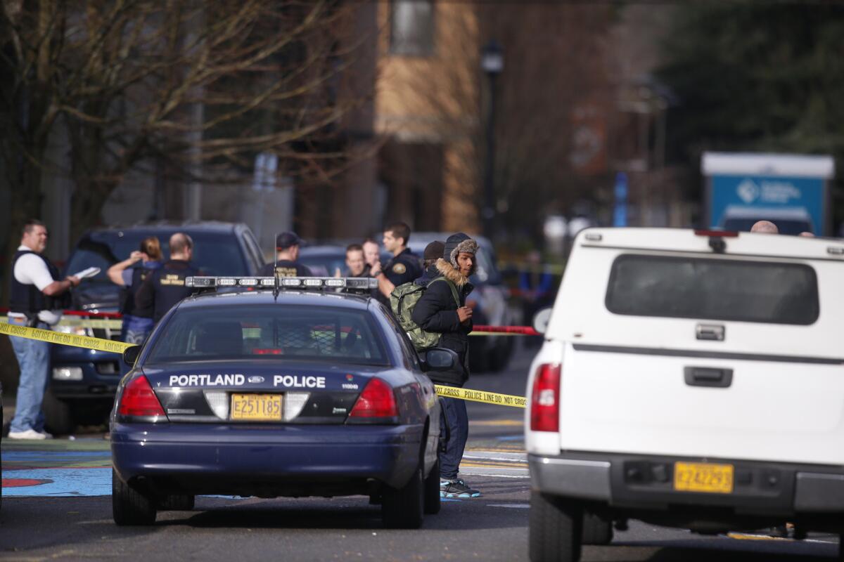 Three people were shot and wounded outside Rosemary Anderson High School in Portland on Friday.