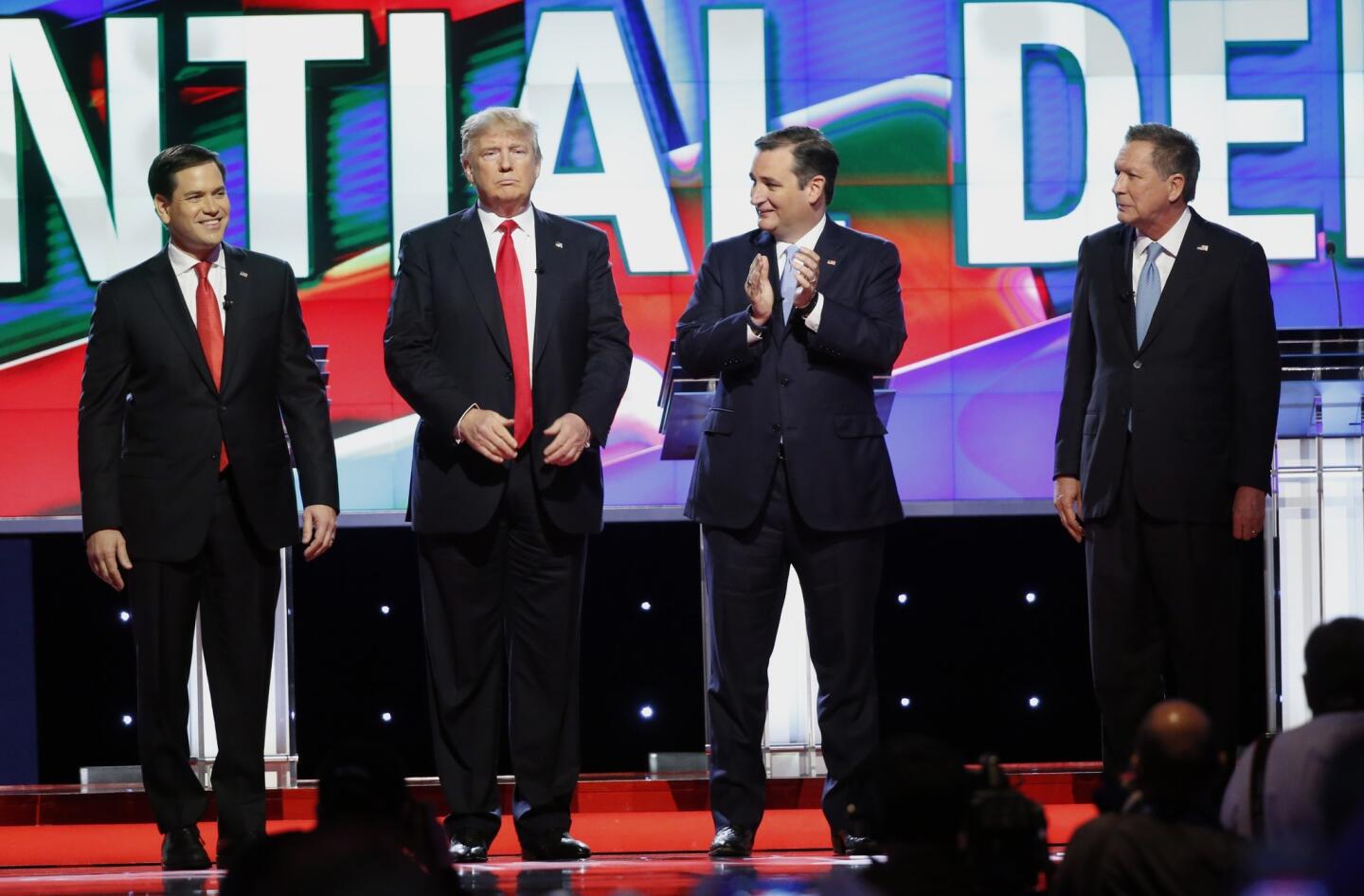 Marco Rubio, Donald Trump, John Kasich, Ted Cruz