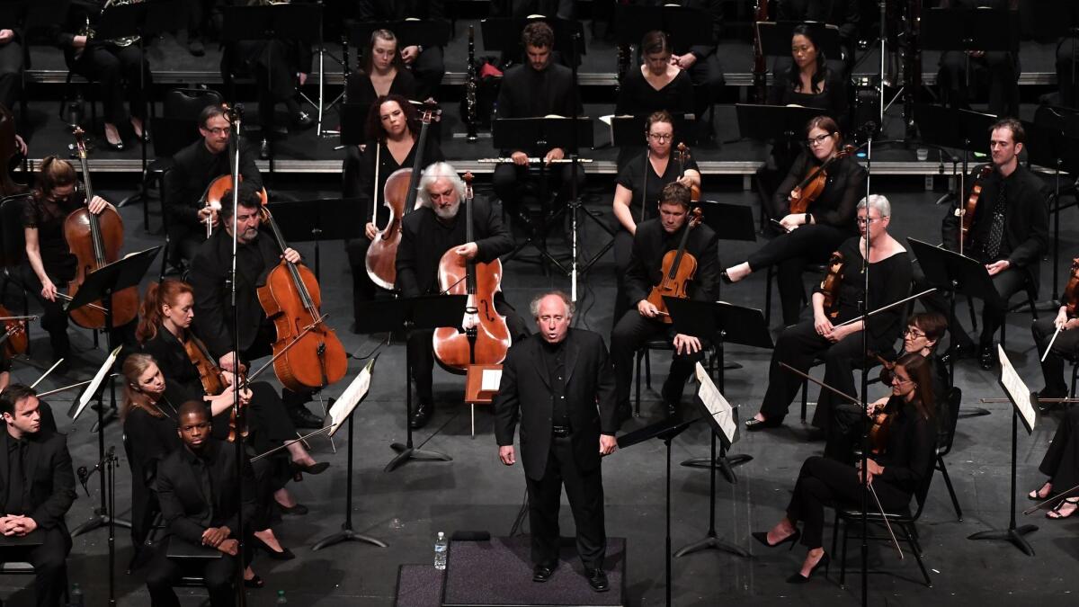 Los Angeles Chamber Orchestra Music Director Jeffery Kahane introducing Beethoven's Ninth Symphony at UCLA's Royce Hall.