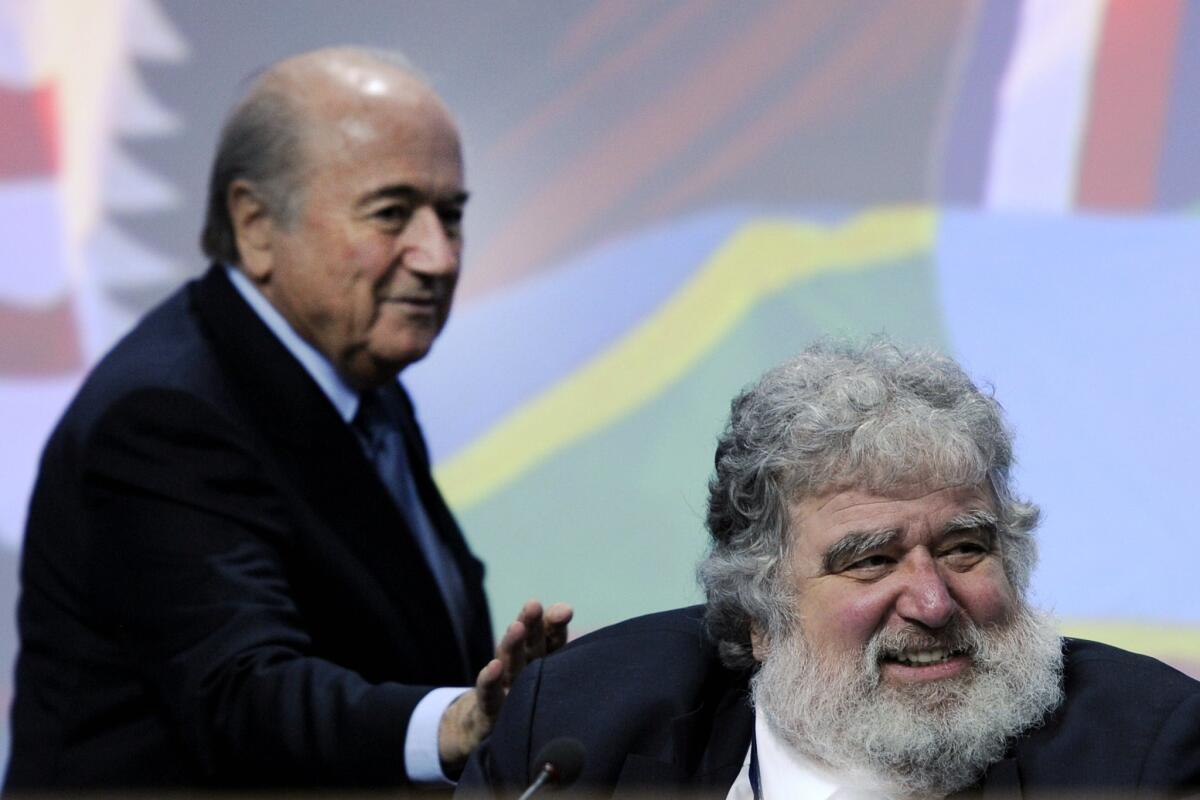 FIFA President Sepp Blatter, left, and then-CONCACAF General Secretary Chuck Blazer take part in the 61st FIFA congress in 2011.