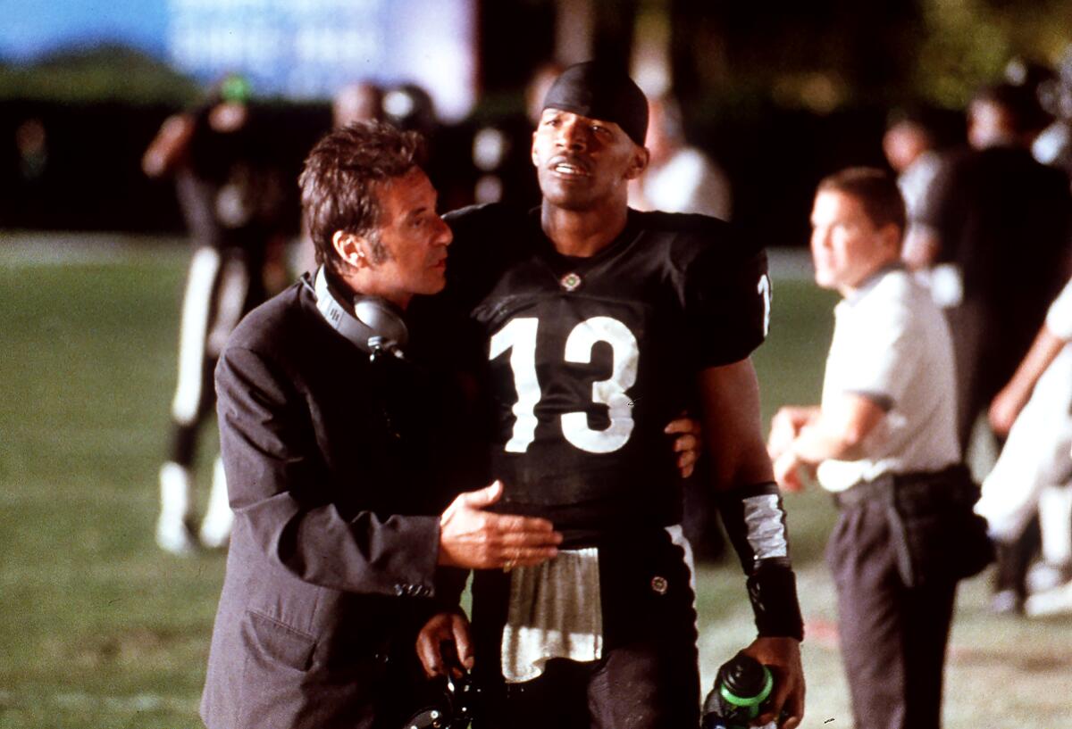 Al Pacino, left, and Jamie Foxx star in the football drama 'Any Given Sunday.'