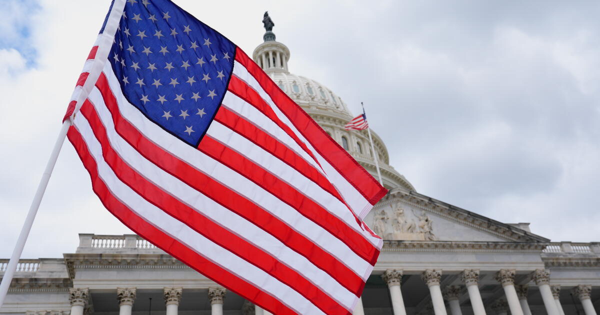 Photo: Los Angeles Times FILE - The U.S. flag flies in font of the Capitol, on June 8, 2026, in Washington. (AP Photo/Mariam Zuhaib, File)