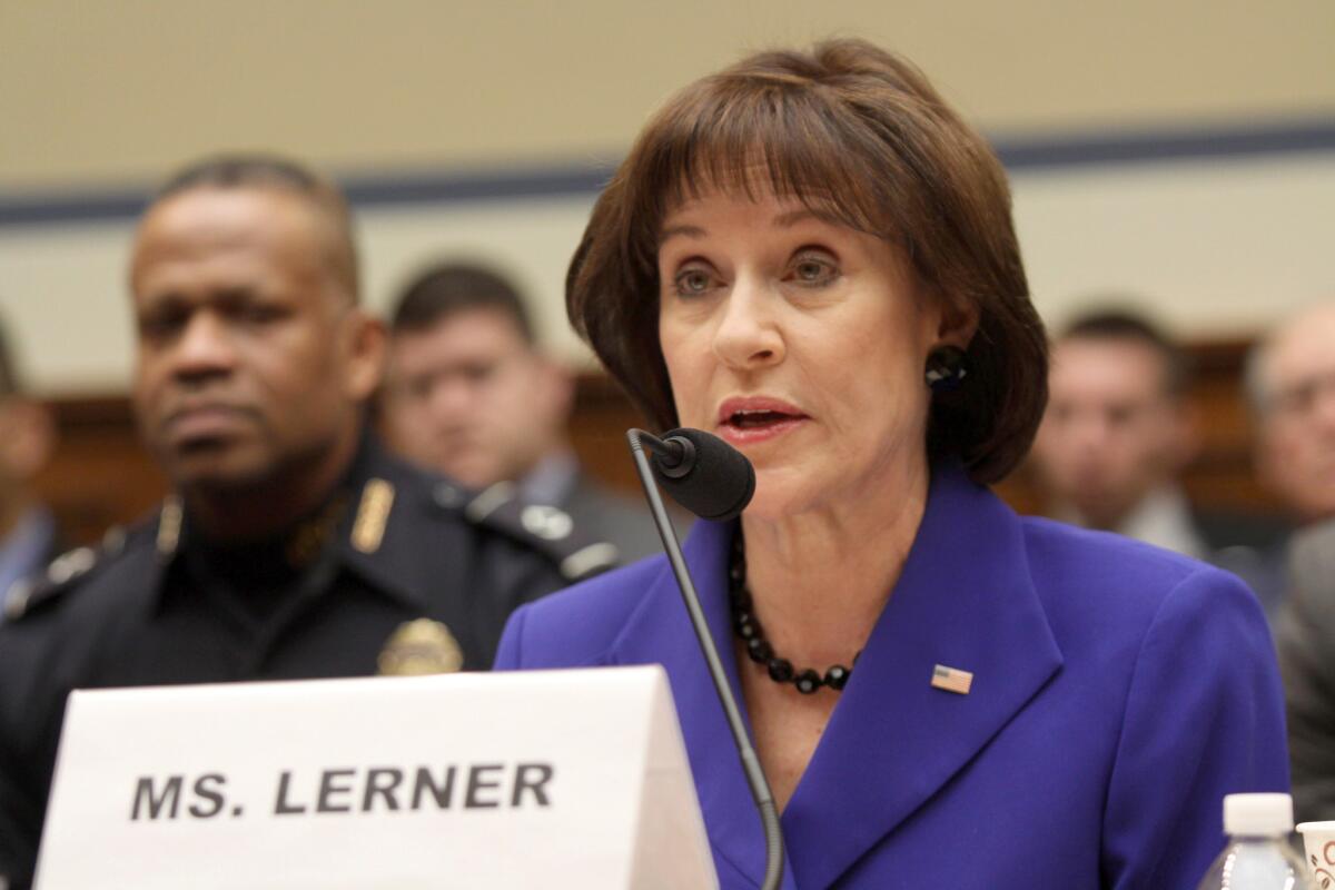 Former Internal Revenue Service official Lois Lerner appears on Capitol Hill in Washington.