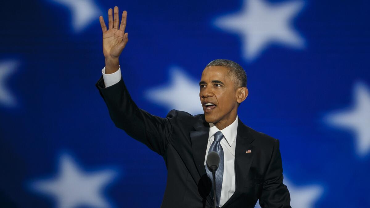 President Obama will deliver a farewell address to the nation at 6 p.m., various channels.