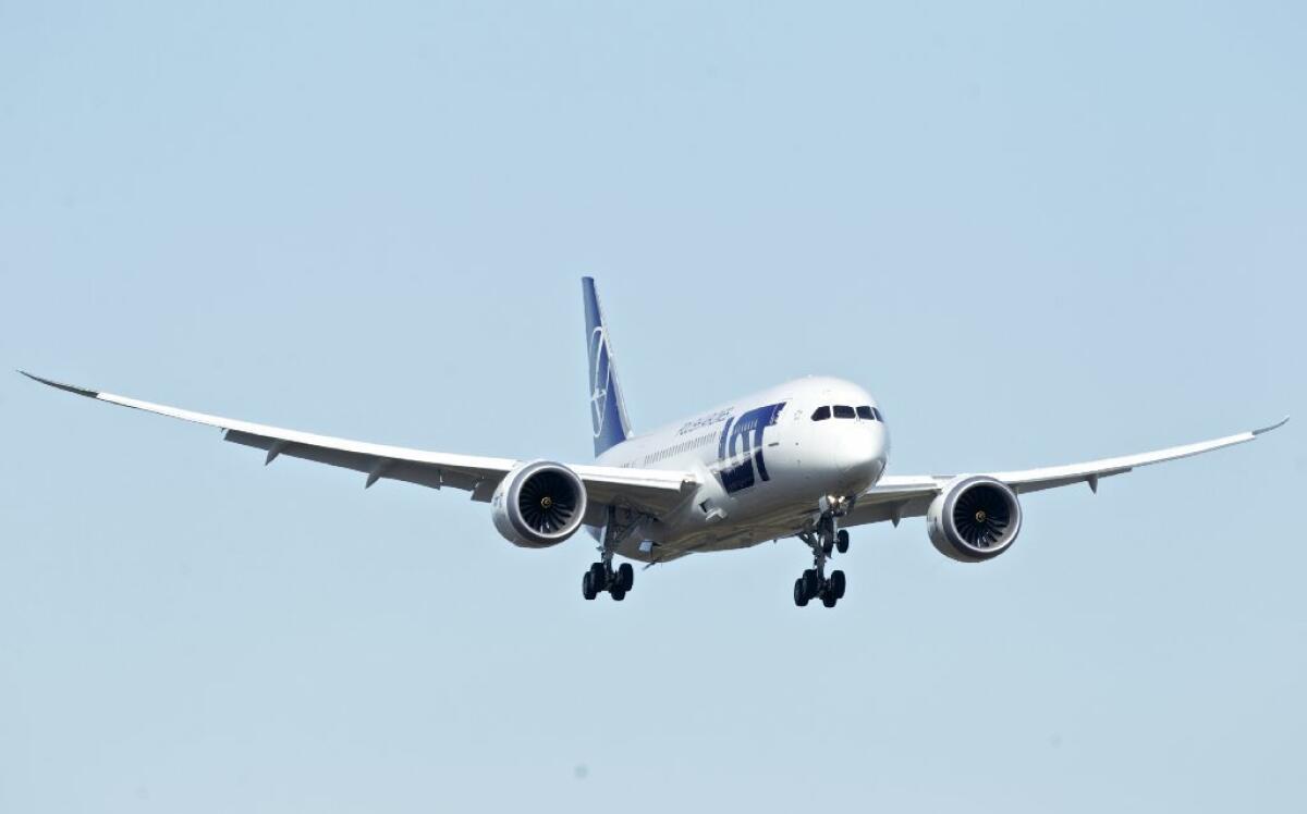 Boeing 787 Dreamliner, operated by LOT Polish Airlines, during a recent test flight.