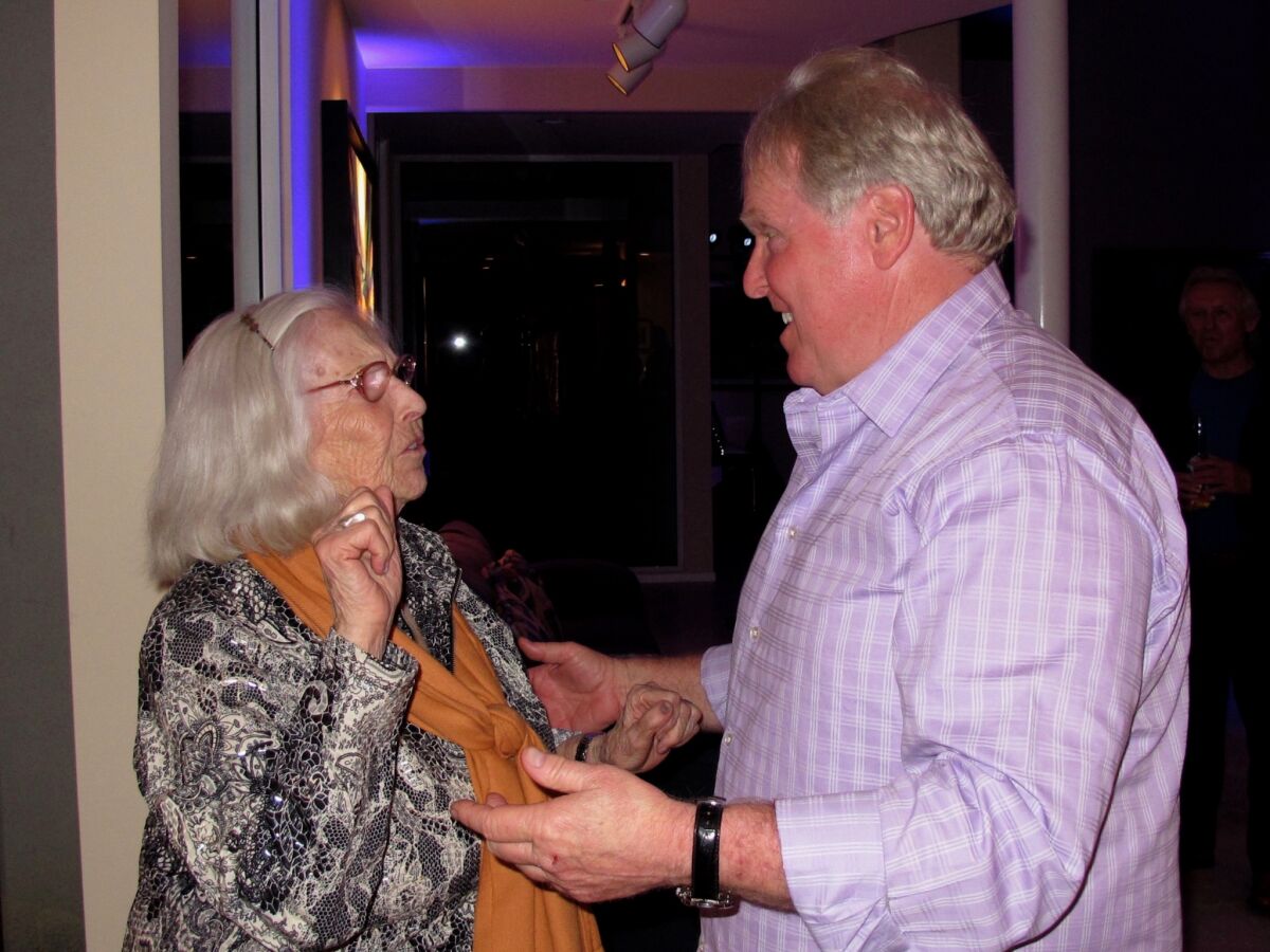 Dr. Ken Druck talking with hs mother.