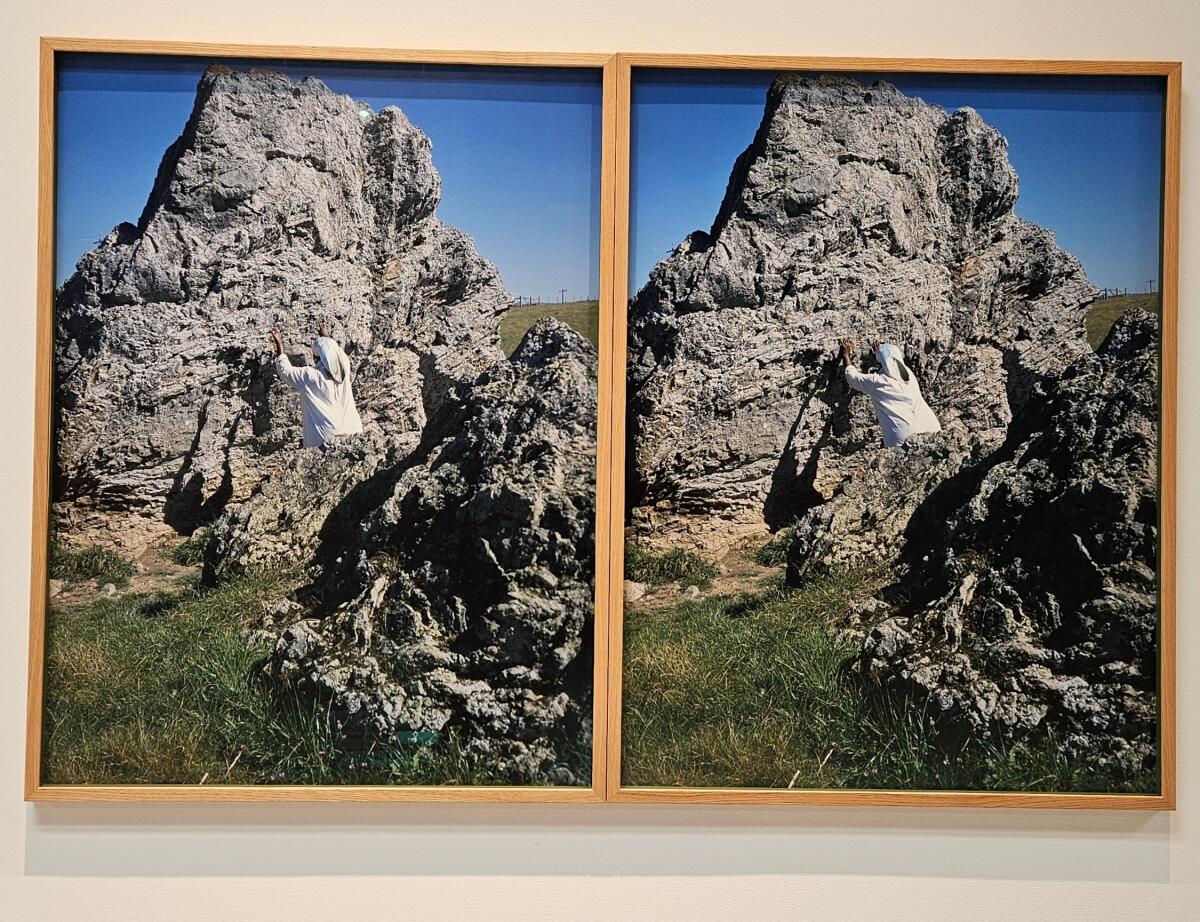 L.A.-based artist yétúndé olagbaju performed a ritual laying on of hands on a rural stone outcropping.