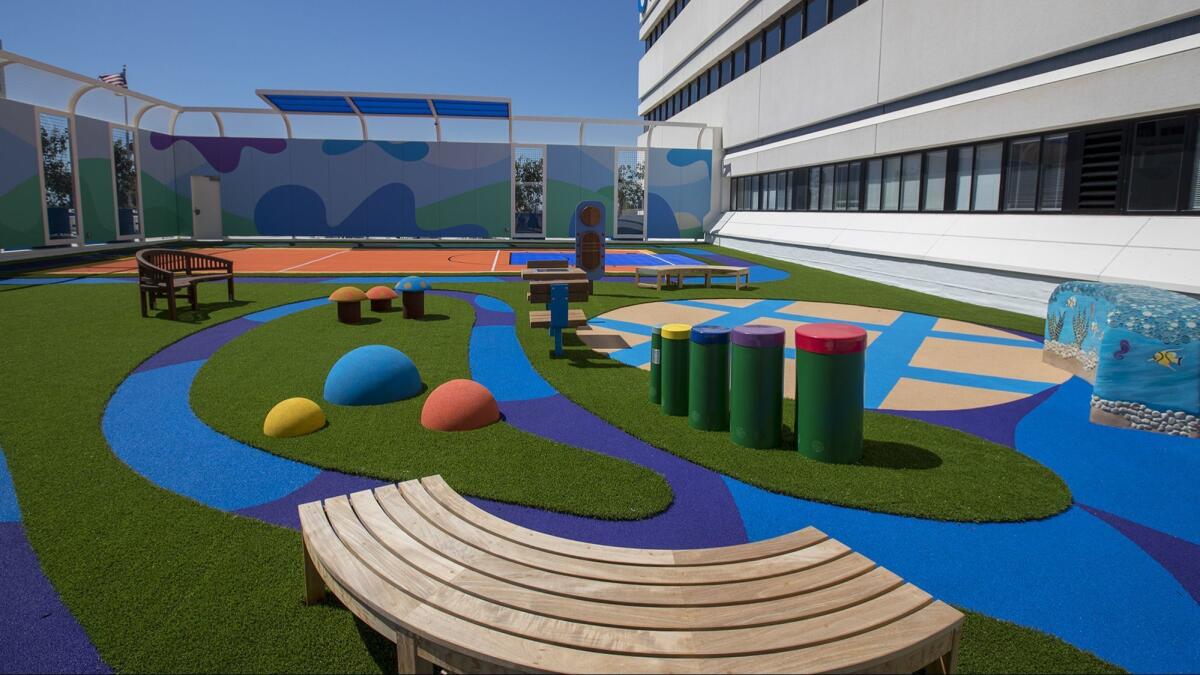 The playground at the new mental health inpatient center at Children’s Hospital of Orange County in Orange.